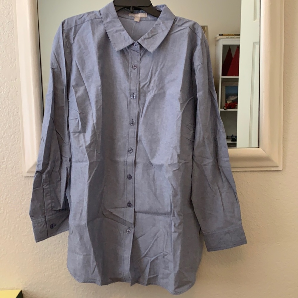 Woman Within Ladies long sleeve button up shirt